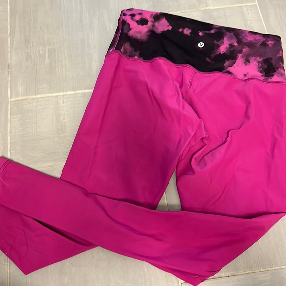 Pink and black Lululemon leggings